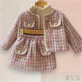 Conjunto Infantil de Inverno Casaco e Saia Rosa