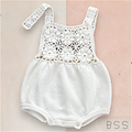 Romper Tricot Bordado Floral 3D