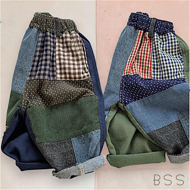 Calça Infantil Jeans e Brim Patchwork