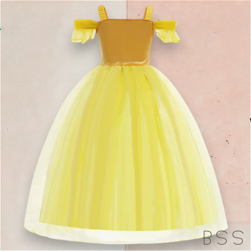 Vestido Infantil Princesa Bela
