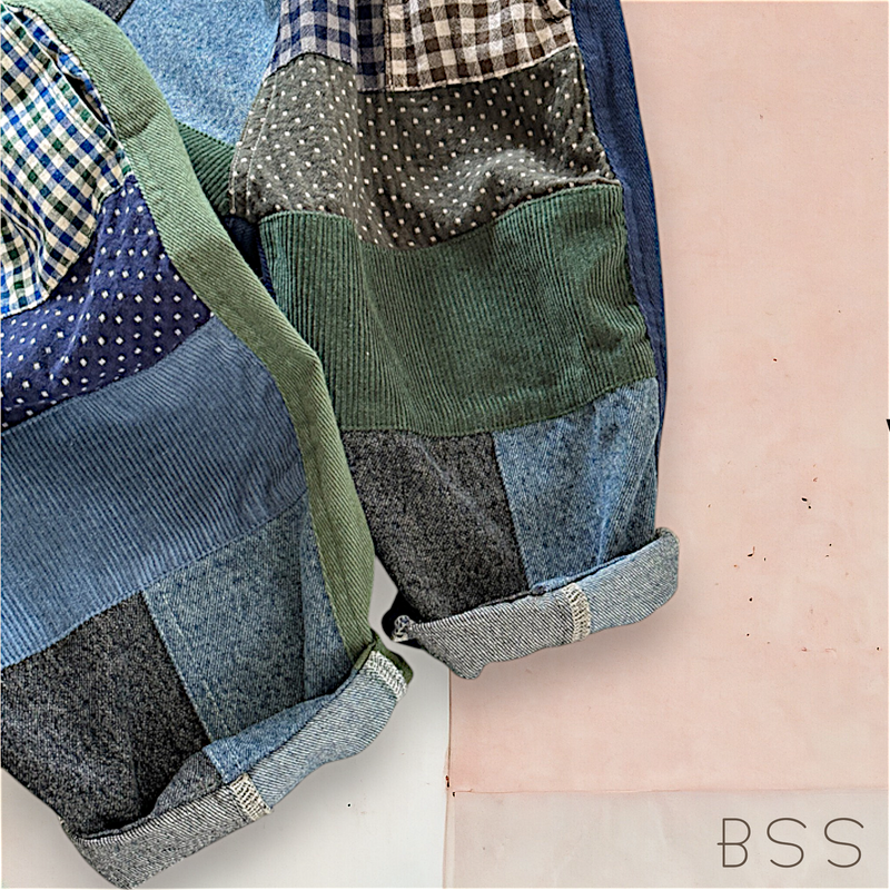 Calça Infantil Jeans e Brim Patchwork
