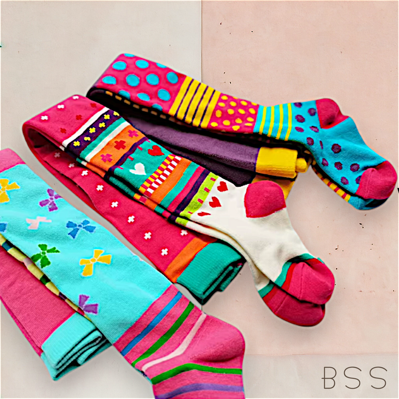 Meia Calça Infantil Colorida Estampada
