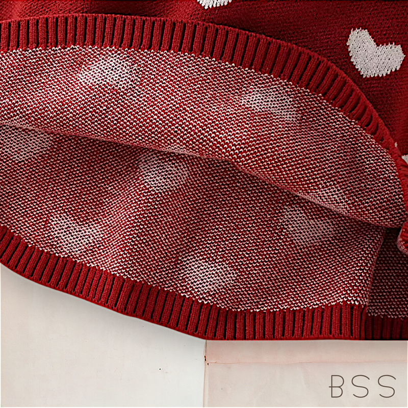 Conjunto Infantil Tricot Corações com Capuz