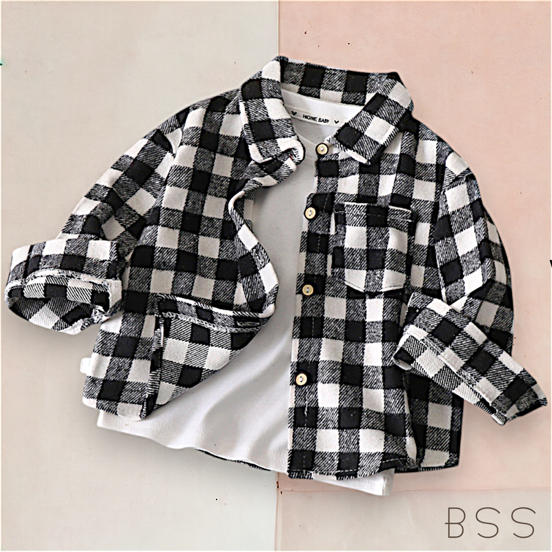 Camisa Infantil Xadrez com Bolso