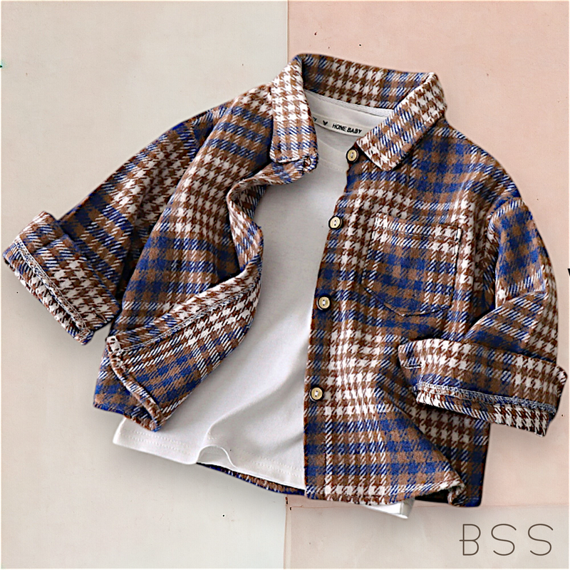 Camisa Infantil Xadrez com Bolso