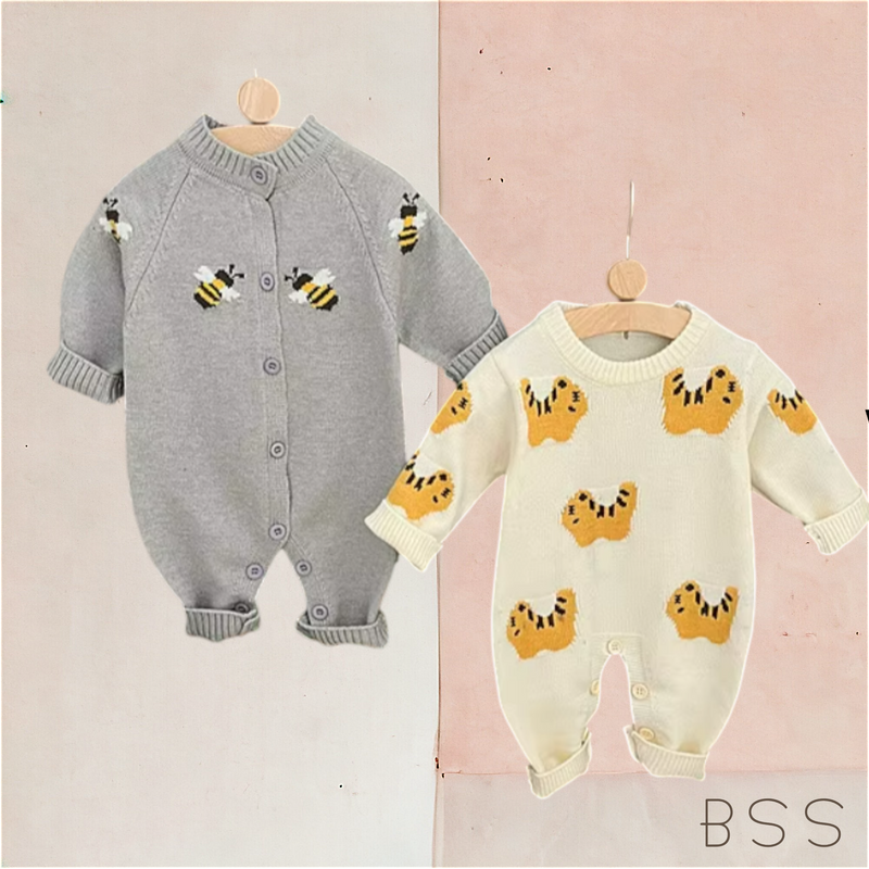 Macacão Infantil Tricot Inverno Animais