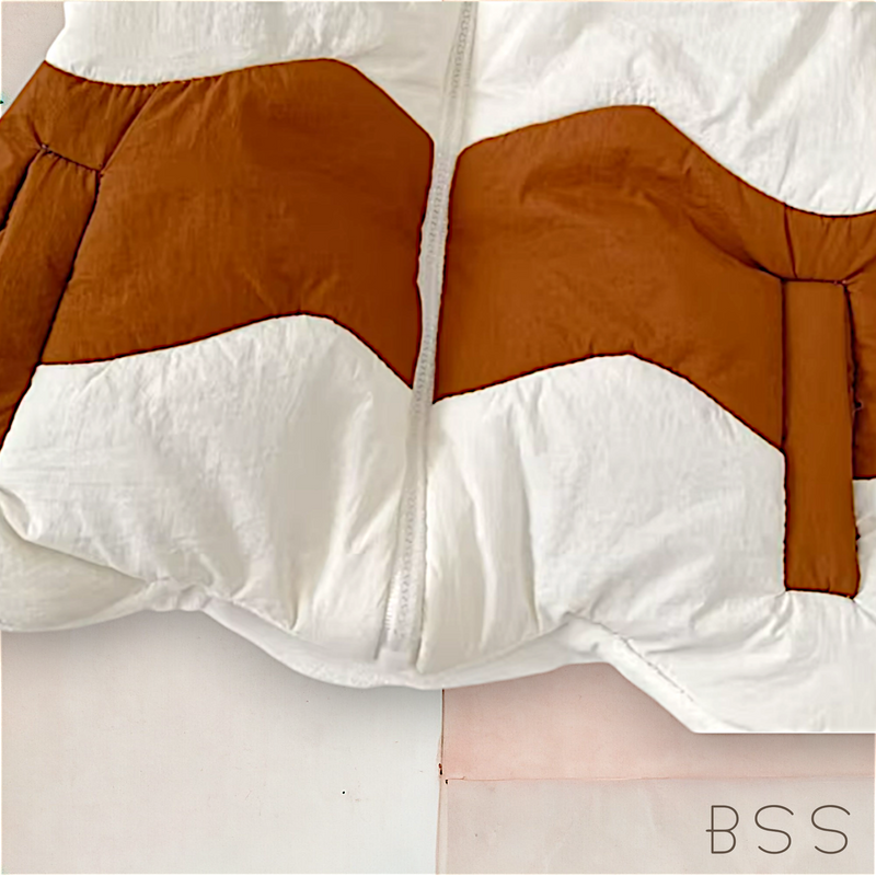 Casaco Infantil com Zíper Bicolor Chevron