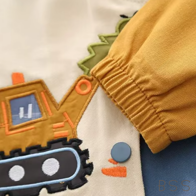 Conjunto Infantil Inverno Trator Dinossauro