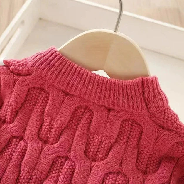 Conjunto Infantil em Tricot Morango