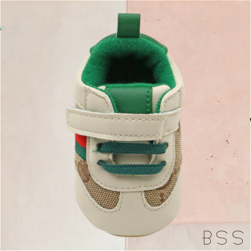 Sapato Infantil Bebê Bege com Listras