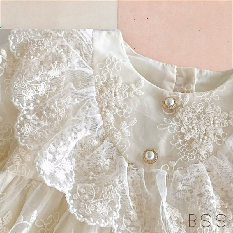 Vestido Infantil Renda e Babados