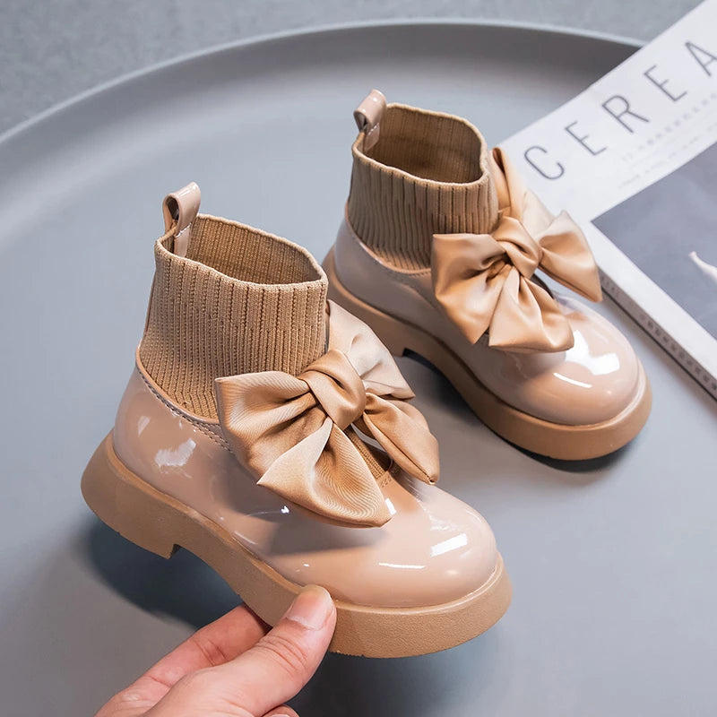 Bota Infantil Knitted com Laço