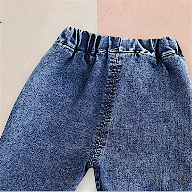 Conjunto Infantil Jeans com Colete Floral