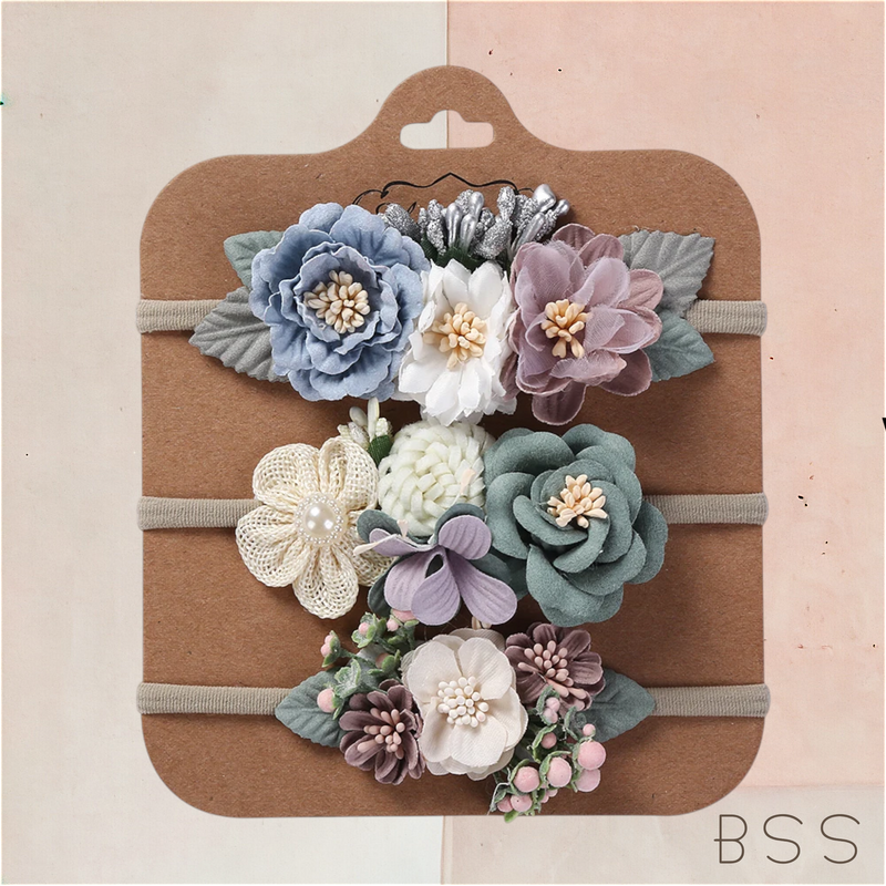 Kit Infantil 3 Tiaras Flores