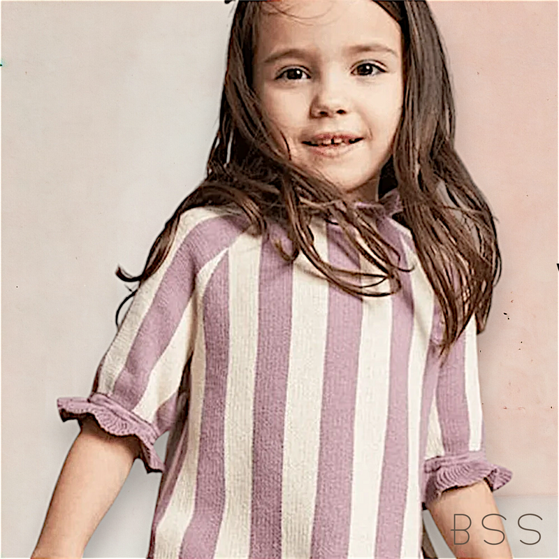 Vestido Infantil Inverno Tricot Listrado