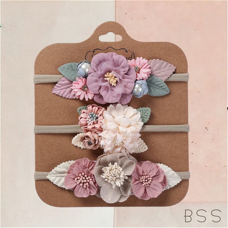 Kit Infantil 3 Tiaras Flores
