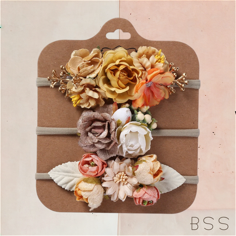 Kit Infantil 3 Tiaras Flores