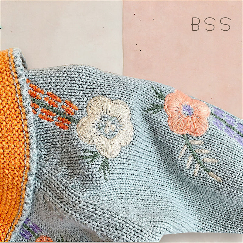 Conjunto em Tricot Bordado Floral Helô