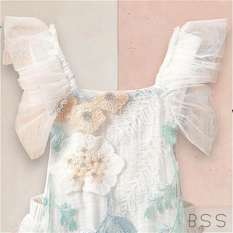 Romper Verão Floral Rendado Bella