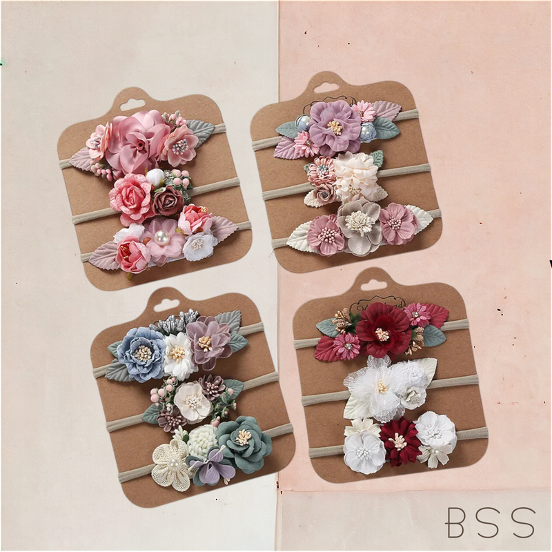 Kit Infantil 3 Tiaras Flores