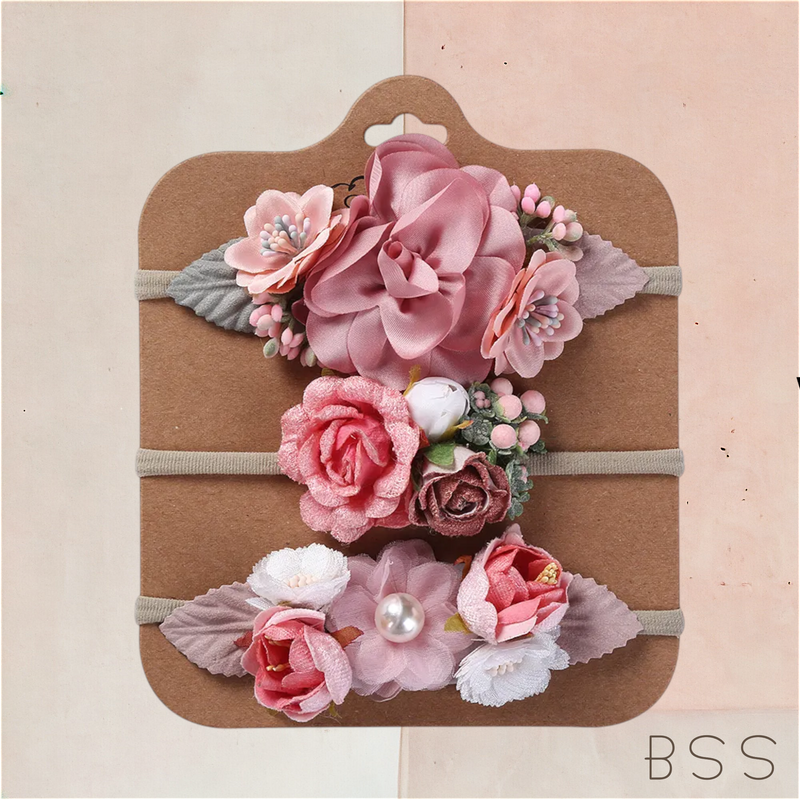 Kit Infantil 3 Tiaras Flores