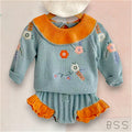 Conjunto em Tricot Bordado Floral Helô