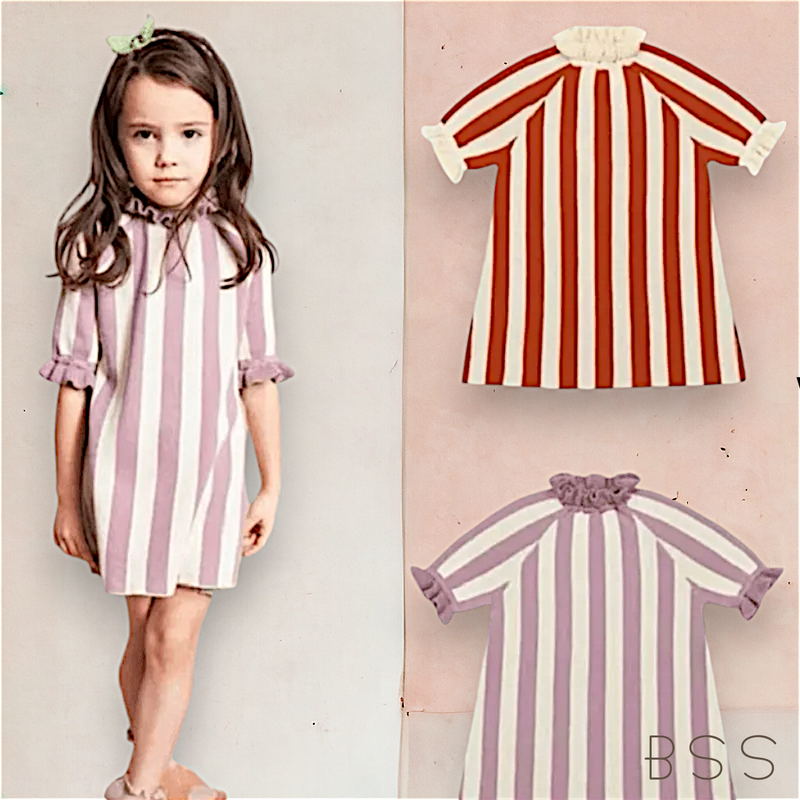 Vestido Infantil Inverno Tricot Listrado