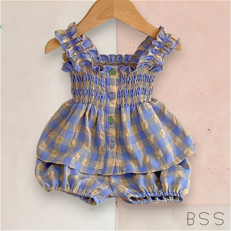 Conjunto Infantil Xadrez Verão Kilt