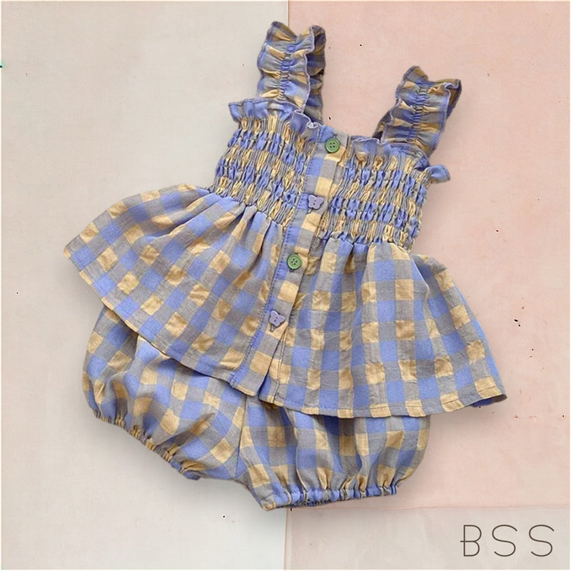 Conjunto Infantil Xadrez Verão Kilt