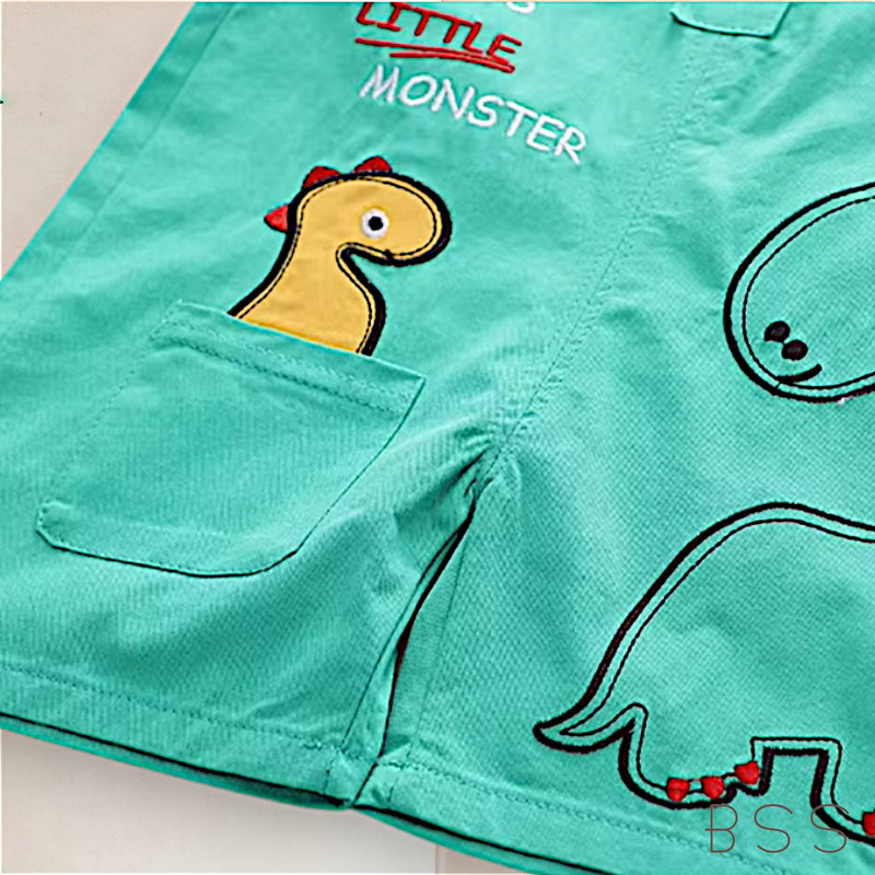 Conjunto Infantil Verão Macacão Dino