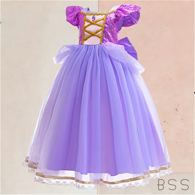 Vestido Infantil Princesa Rapunzel