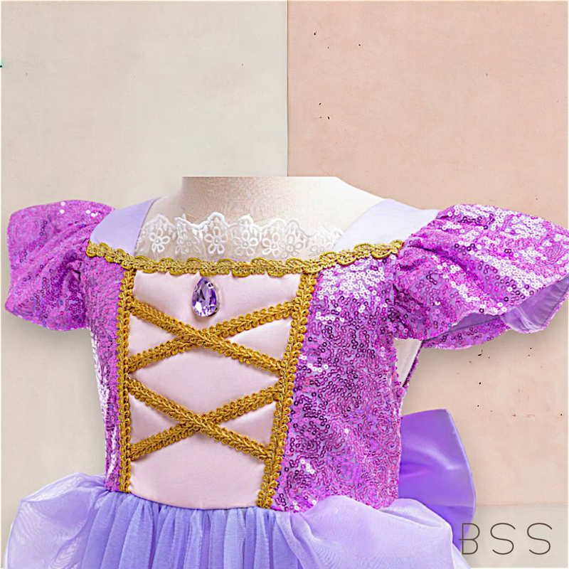 Vestido Infantil Princesa Rapunzel