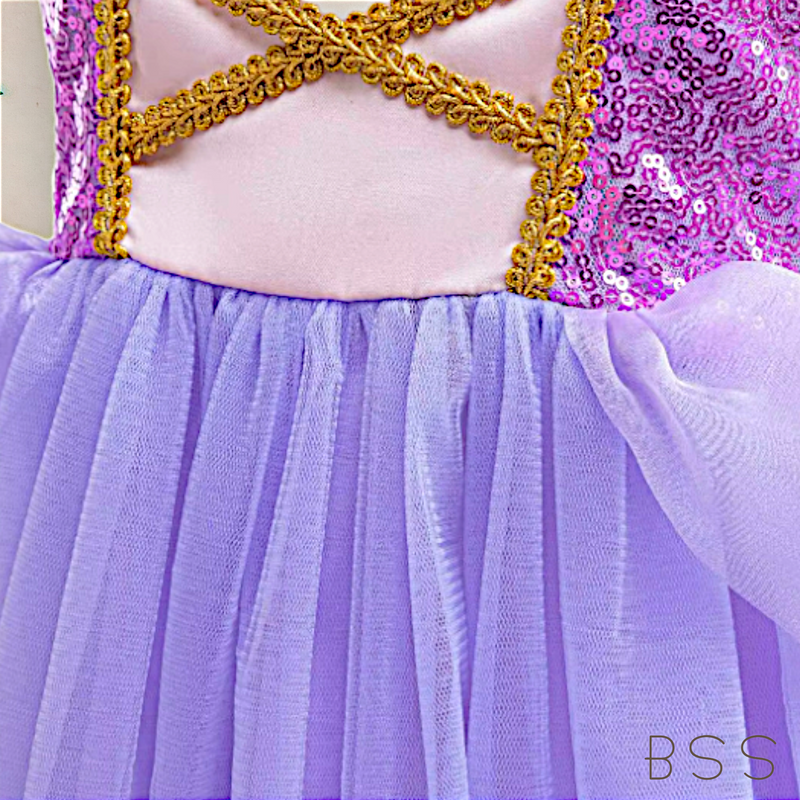 Vestido Infantil Princesa Rapunzel