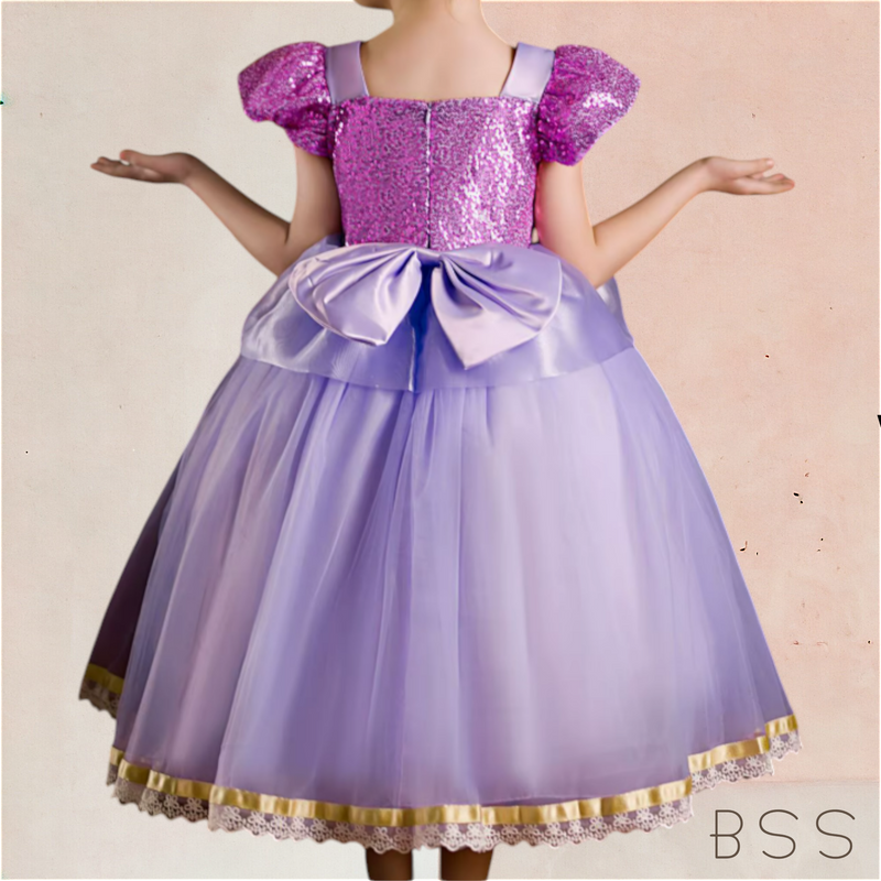 Vestido Infantil Princesa Rapunzel
