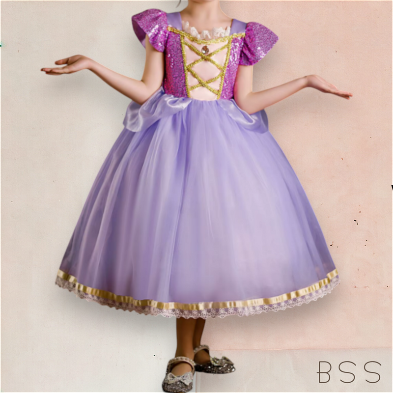 Vestido Infantil Princesa Rapunzel