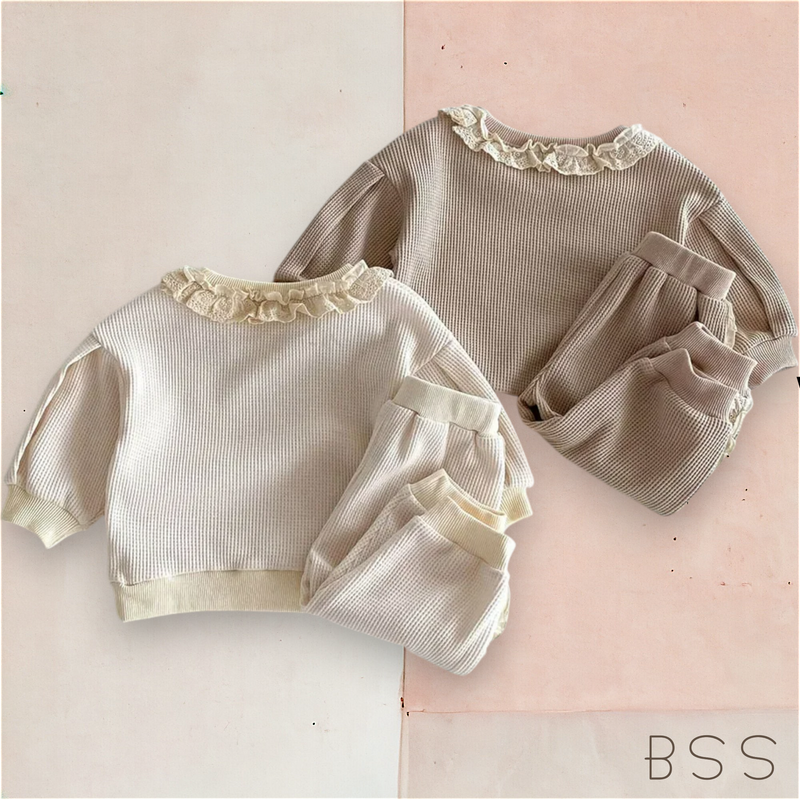 Conjunto Infantil Inverno Moletom com Babados
