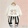 Conjunto Infantil Moletom Urso e Listras