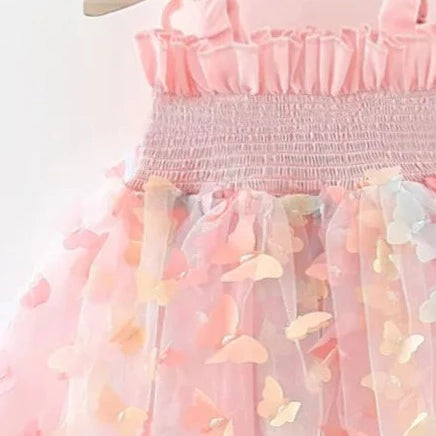 Vestido Infantil Asas de Borboleta 3D