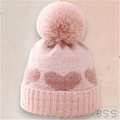 Gorro Infantil Tricot Corações e Pompom