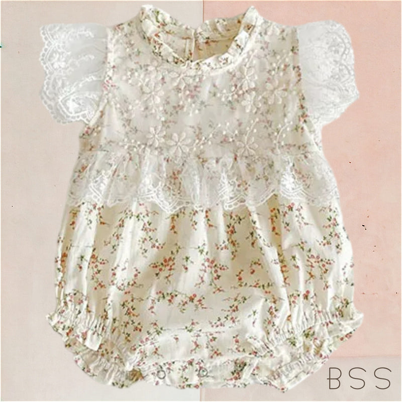 Romper Rendado Floral Verão