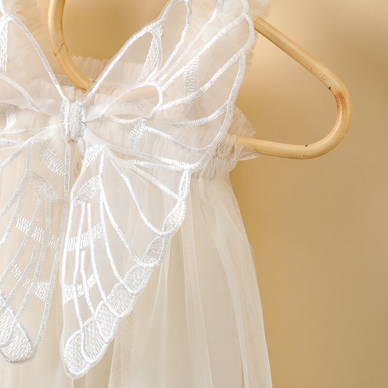 Vestido Infantil Tule Asas Borboleta