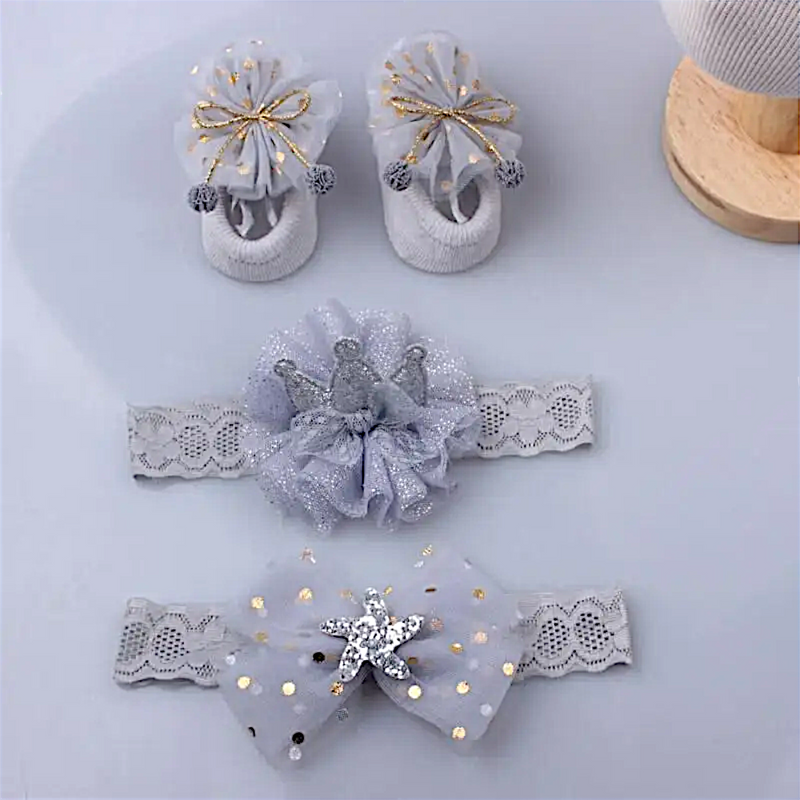Kit Infantil 2 Faixas e Sapatinho com Laço