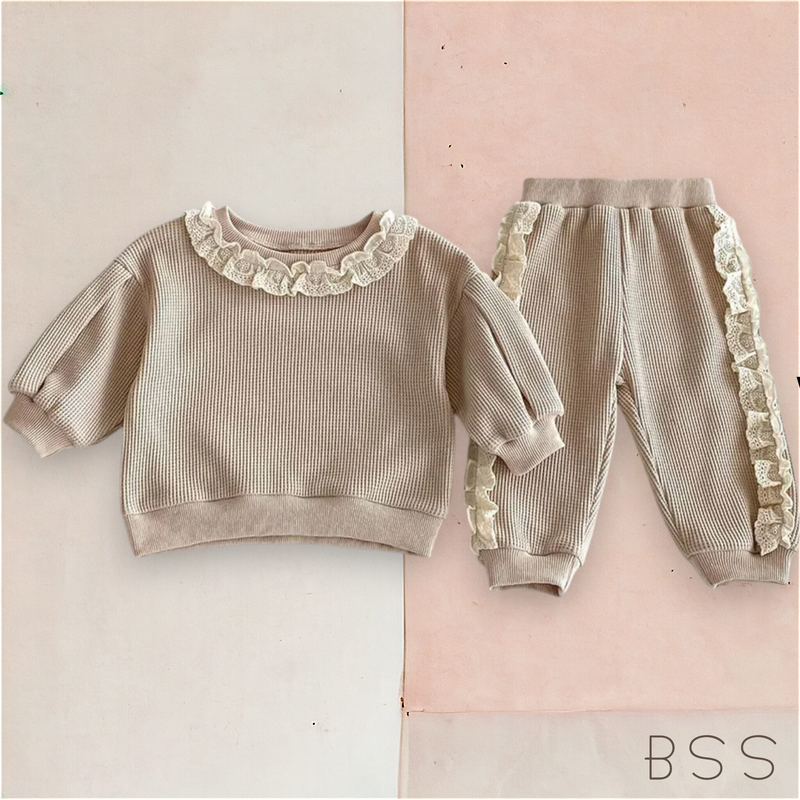 Conjunto Infantil Inverno Moletom com Babados