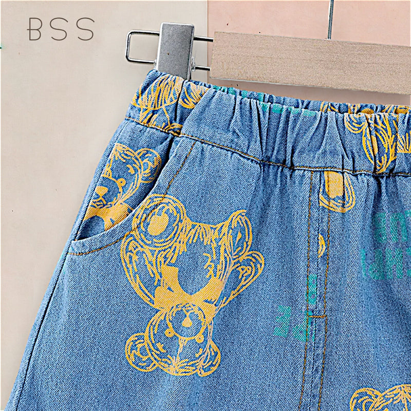 Conjunto Infantil Verão Jeans Urso