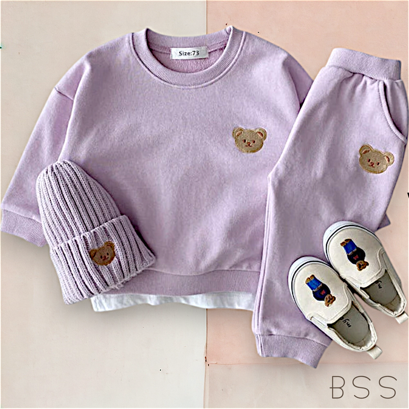 Conjunto Infantil Inverno Moletom Básico Urso