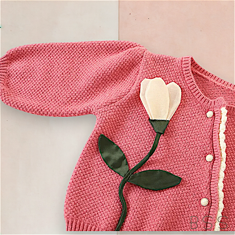 Conjunto Infantil Cardigan e Saia
