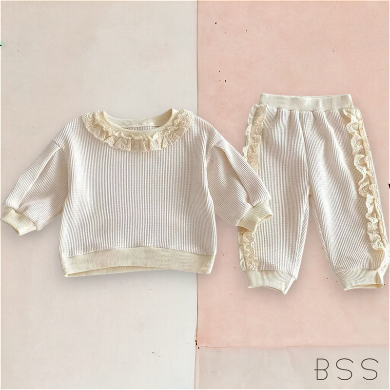 Conjunto Infantil Inverno Moletom com Babados