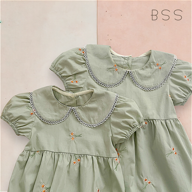 Vestido Infantil Verão Floral Gola Arredondada
