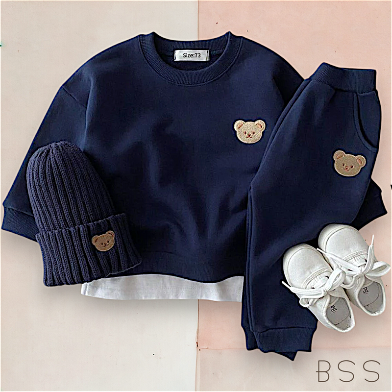 Conjunto Infantil Inverno Moletom Básico Urso