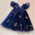 Vestido Infantil Tule Borboletas Jardim Encantado